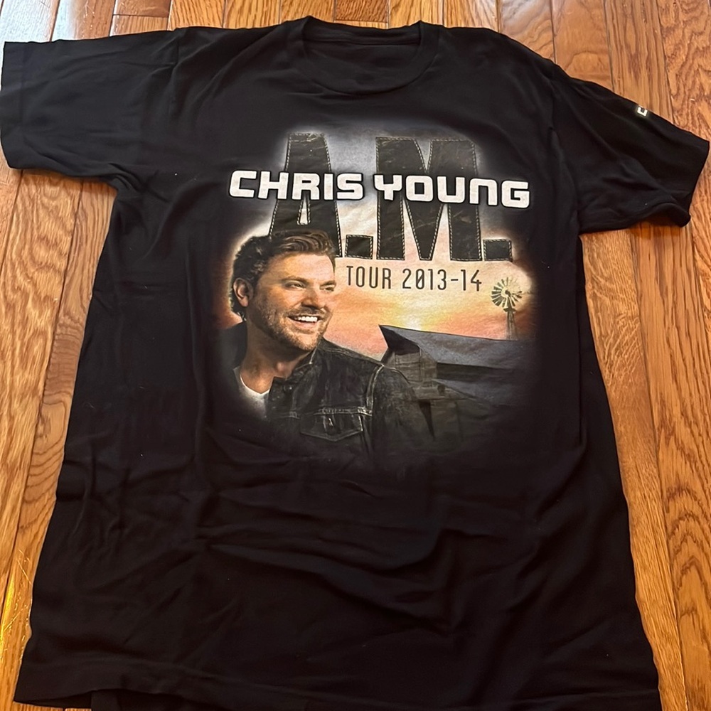 Chris Young A.M. Tour 2013-14 Tee Shirt Country Music Nashville‎ Star S/M